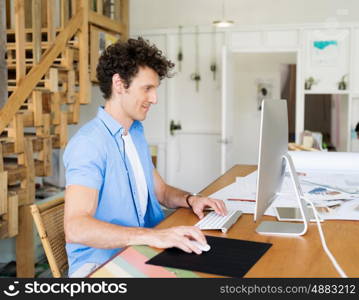 Man working at his desk in office
