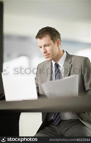 Man working at his notebook