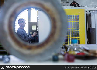 Man working in grinding workshop