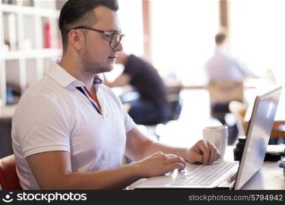 Man working in startup office