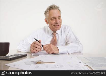 Man Working on Taxes