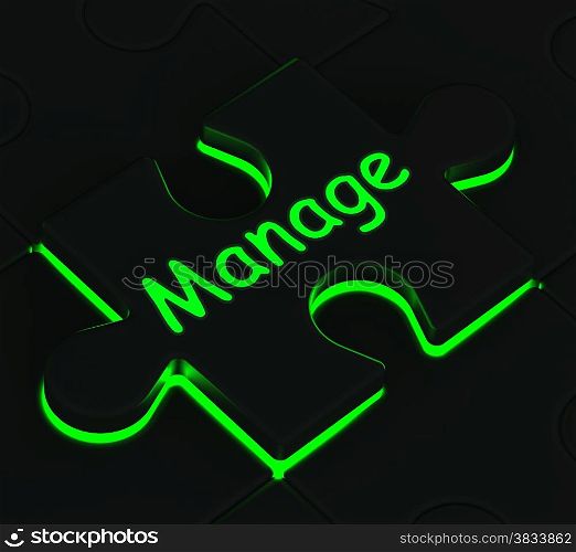 Manage Glowing Puzzle Shows Business Manager And Supervising