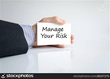 Manage your risk text concept isolated over white background