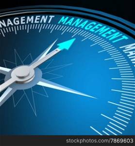Management word on compass image with hi-res rendered artwork that could be used for any graphic design.. Management word on compass