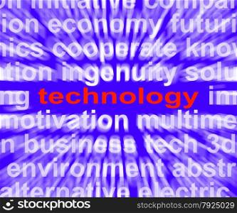 Management Word Showing Business Leadership Logistics And Organization. Technology Meaning Technological Developments Advances And Evolutions