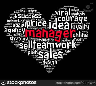 Manager word cloud concept over white background