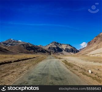 Manali-Leh road to Ladakh in Indian Himalayas near Sarchu. Ladakh, India