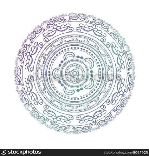 Mandala. Circle pattern in light pink, violet and blue colors. Decorative elements. Can be used for textile, print, web design. Islamic, Arabic, Indian, Asian and ottoman motifs.
