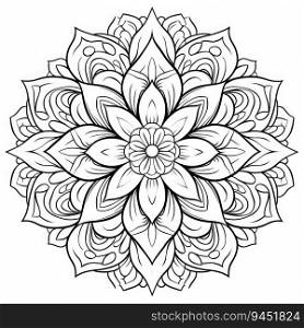 mandala design on white isolated background. boho mandala. Mandala with floral patterns. AI Generative