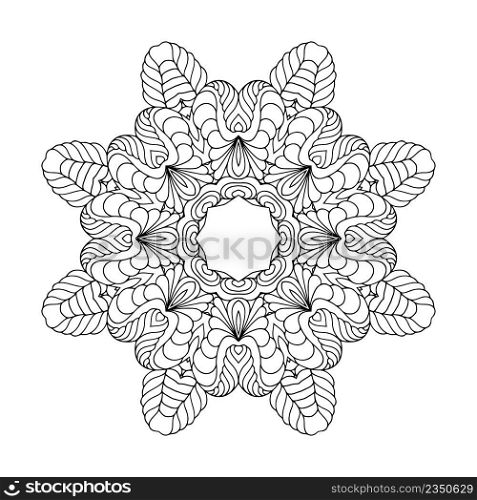 Mandala. Round ornament. . Circular pattern of traditional motifs and ancient oriental ornaments. Hand drawn background.. Vintage decorative elements