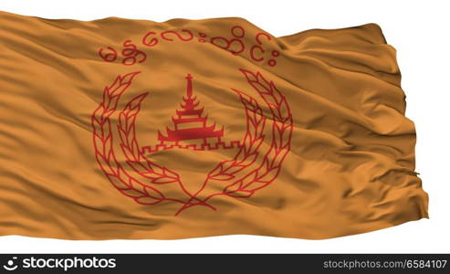 Mandalay City Flag, Country Myanmar, Isolated On White Background. Mandalay City Flag, Myanmar, Isolated On White Background