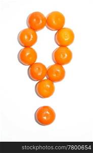 Mandarin baby orange; Abstract exclamation mark pattern.