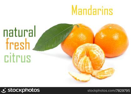 Mandarins isolated on white background