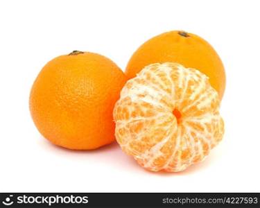 Mandarins isolated on white background. Mandarins