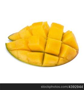 Mango sliced part isolated on white background