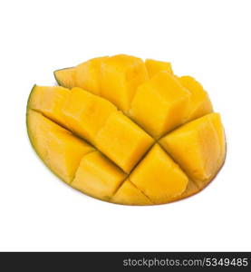 Mango sliced part isolated on white background