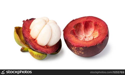 mangosteen isolated on white background. mangosteen on white background