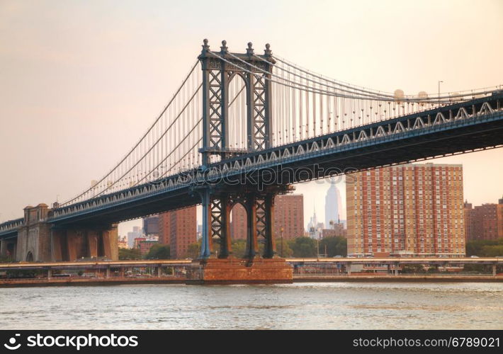 Manhattan bridge in New York City, NY