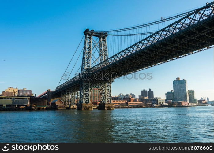 Manhattan bridge on summer day