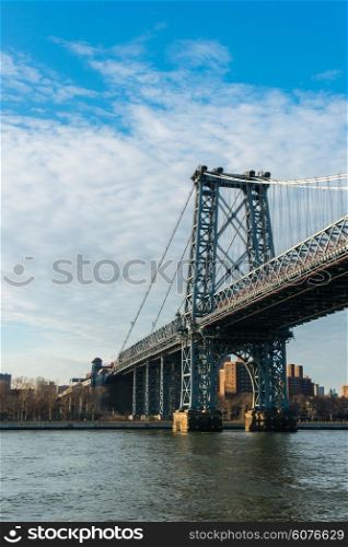 Manhattan bridge on summer day