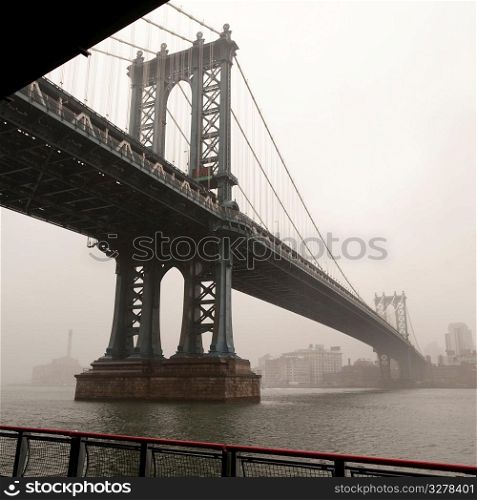 Manhattan Bridge over the East River in Manhattan, New York City, U.S.A.
