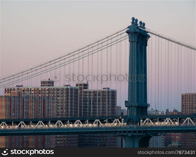 Manhattan bridge. part of the Manhattan bridge in New York City