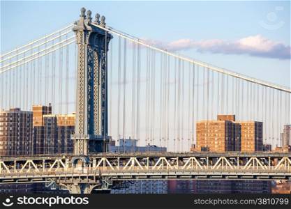 Manhattan Bridge with New York City Skyline