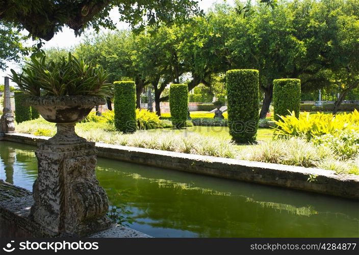 Manicured ornamental garden