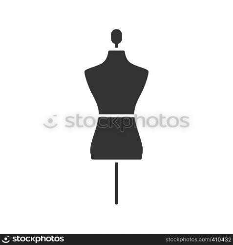 Mannequin glyph icon. Tailor's dummy. Silhouette symbol. Negative space. Vector isolated illustration. Mannequin glyph icon