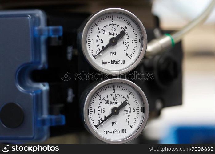 Manometers indicates the pressure of the pipelines.