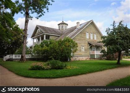 Manor house of Peter Abramovich and Benjamin Petrovich Hannibal in Petrovskoye village. State Museum-reserve of A. S. Pushkin, Pskov Region, Russia.