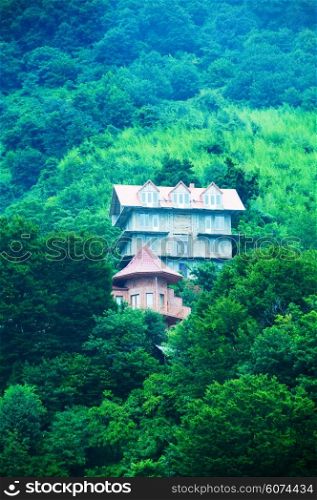 Mansion in the middle of mountain forest
