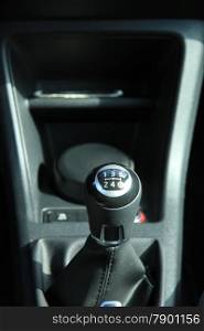 Manual transmission gear shift in a modern small car