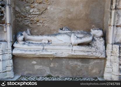 manueline tomb at the famous Carmo Church in Lisbon, Portugal