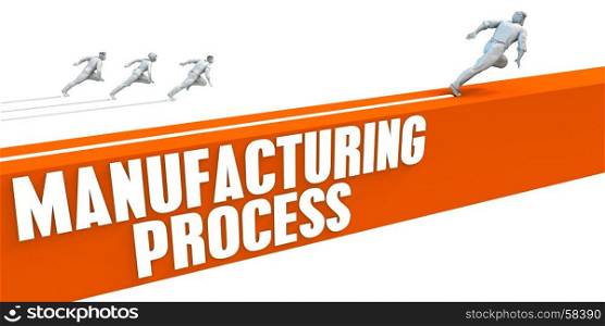 Manufacturing Process Express Lane with Business People Running. Manufacturing Process