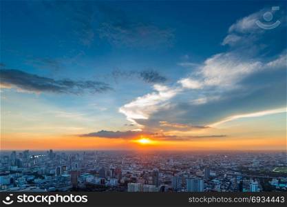 many beautiful sky over Bangkok during sunset