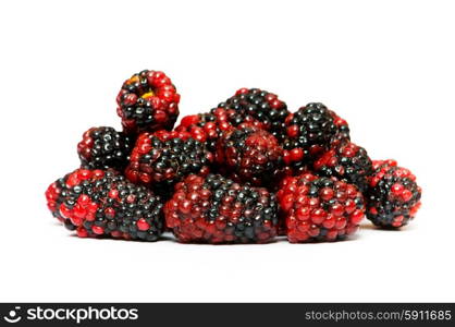 Many berries isolated on the white background