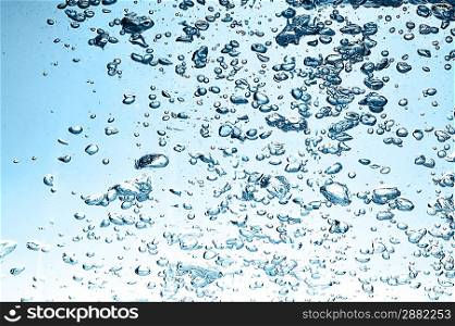 many bubbles in water close up