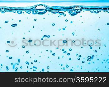 many bubbles in water close up