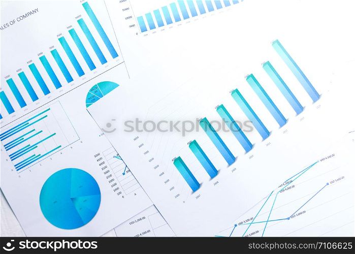Many charts and graphs reflect the company&rsquo;s concept of data collection and statistical performance in the past year.