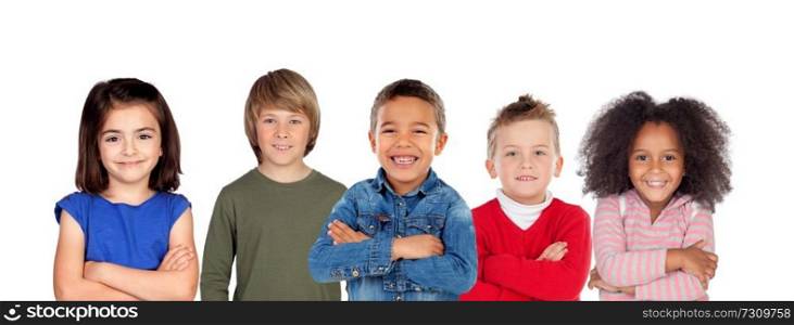 Many children isolated on a white background