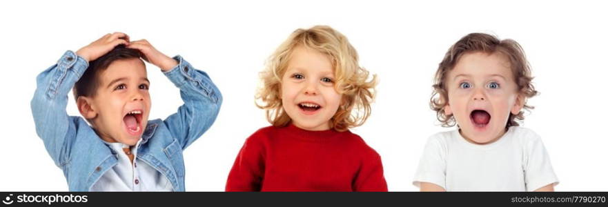 Many children isolated on a white background