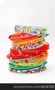 many colorful fashion bracelets