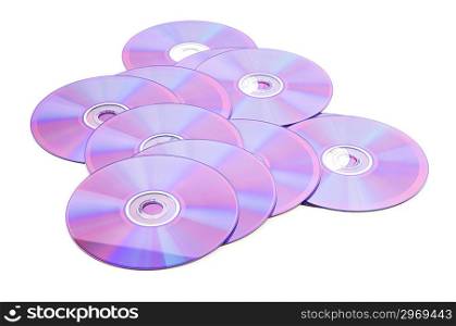 Many DVD&acute;s isolated on the white background