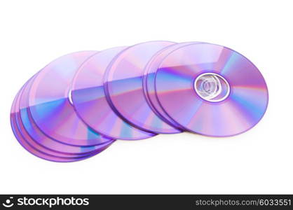 Many DVD&rsquo;s isolated on the white background