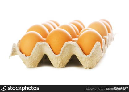 Many eggs isolated on the white background