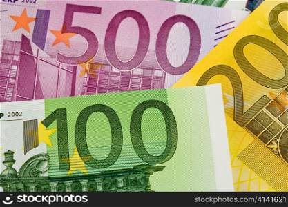 many euro banknotes money. image photos of wealth