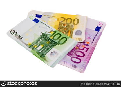 many euro banknotes money. image photos of wealth