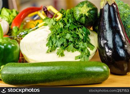 Many healthy colorful vegetables background. Dieting, vegetarian local fresh food, natural source of vitamins.. Many healthy colorful vegetables