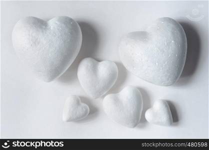 many hearts as a symbol of family on white